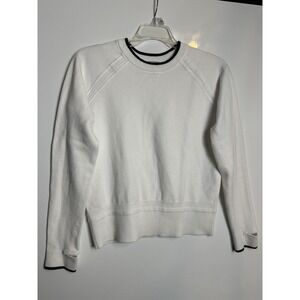 Athleta Bright White North Point Sweater Size XS Long Sleeve Thumb Holes